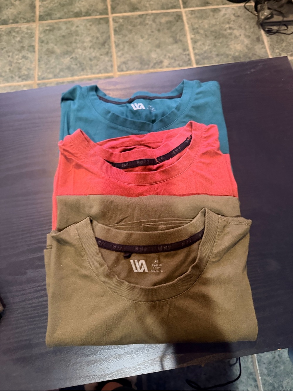 3-Pack Men’s Short Sleeve Crew Tees — Olive, Coral & Teal